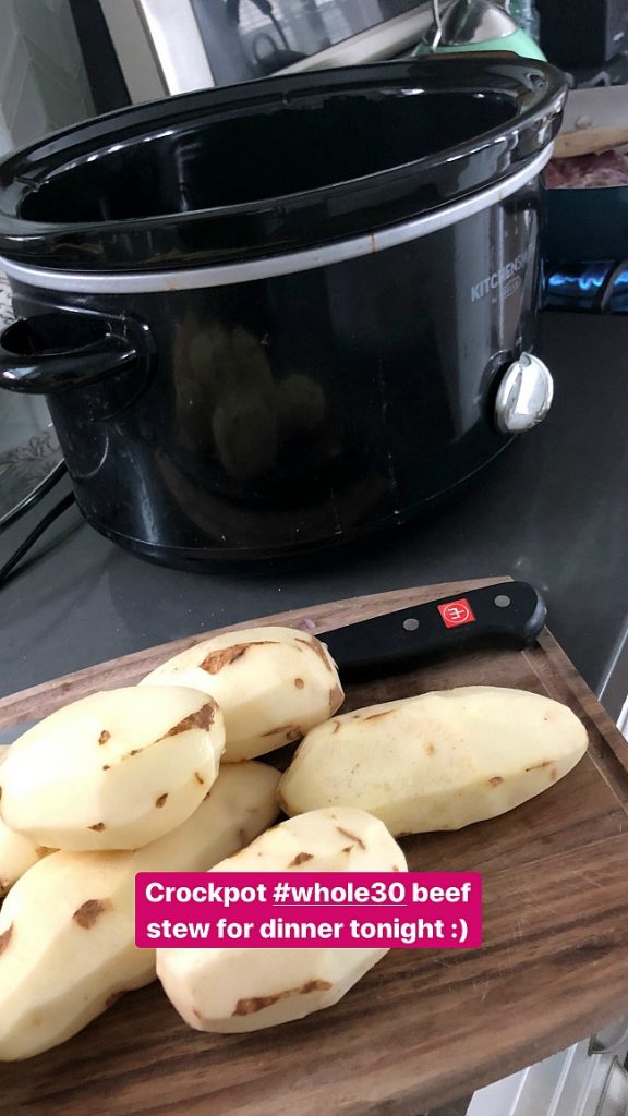 making the whole 30 beef instant pot stew 