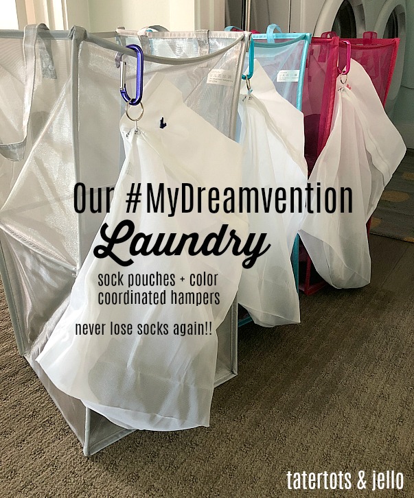 Washable Laundry Sock Pouches - never lose your socks again! Our MyDreamvention Idea for our home!