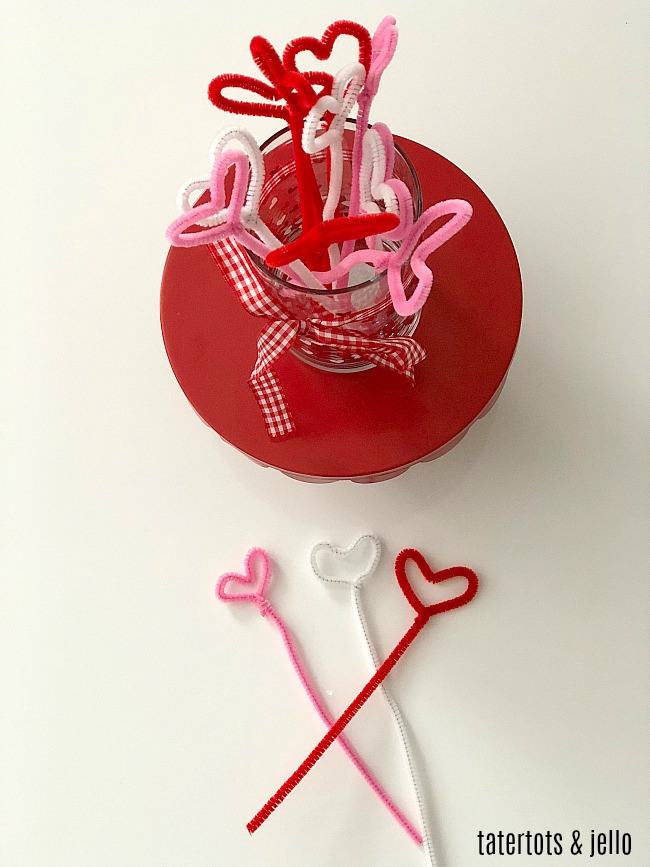 DIY Valentine's Day Heart Wreath with Pipe Cleaners