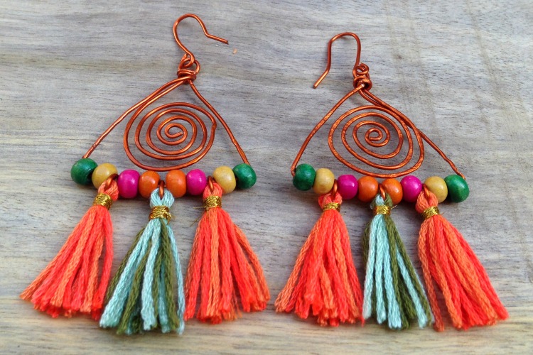 colorful boho earrings DIY