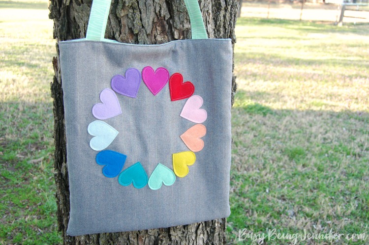 rainbow heart tote diy 