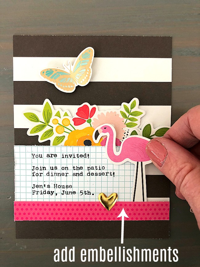 Patio Party invitation card tutorial - make a bright and happy invitation! 