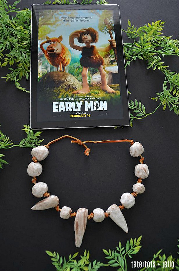 Kids Craft - Make a Clay Caveman Necklace. It's fun to make and wear! 