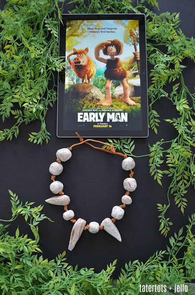 Kids Craft - Make a Clay Caveman Necklace. It's fun to make and wear!