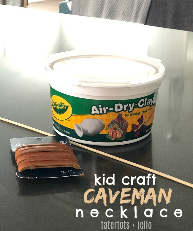 Kids Clay Caveman Necklace - make clay necklaces with your kids. They will love creating whimsical necklaces out of clay! 