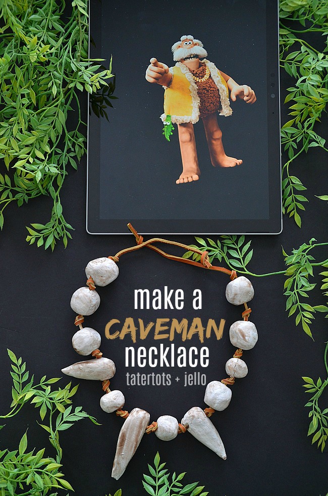 Kids Craft - Make a Clay Caveman Necklace. It's fun to make and wear! 