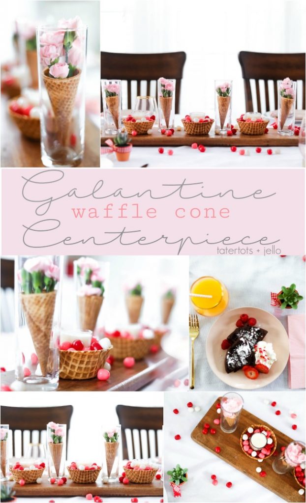 Galantine Waffle Cone Centerpiece idea - easy and perfect for spring, birthday and summer parties too! 