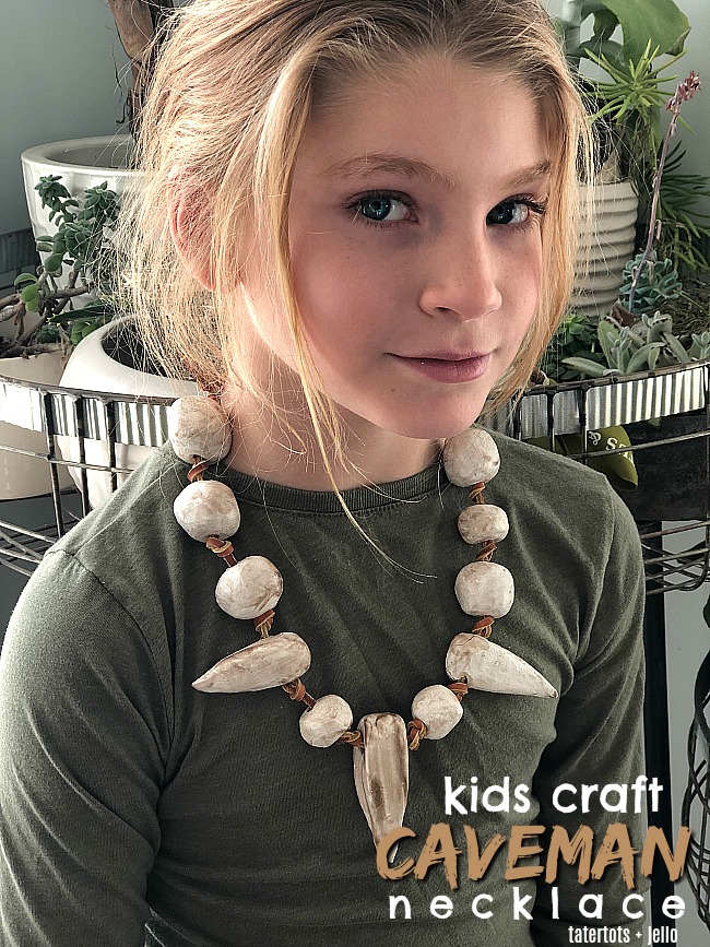 Kids Clay Caveman Necklace - make clay necklaces with your kids. They will love creating whimsical necklaces out of clay!