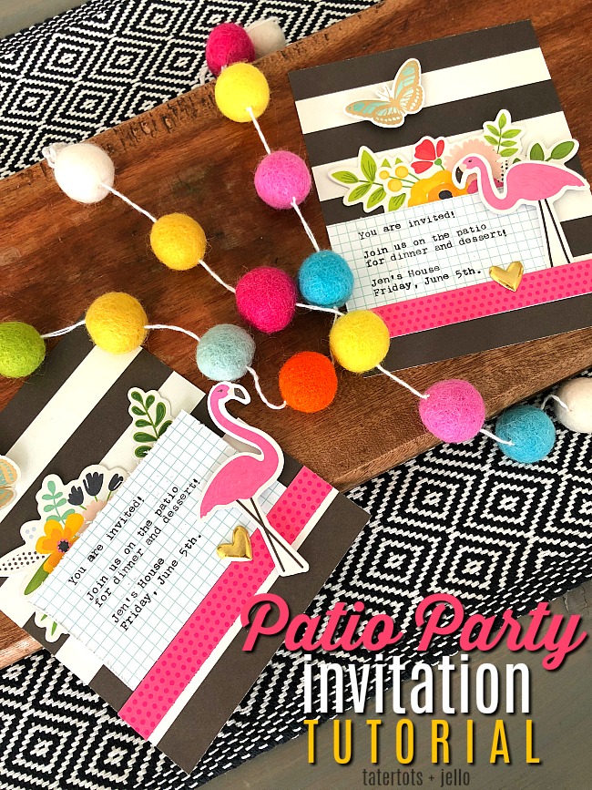 Patio Party invitation card tutorial - make a bright and happy invitation!