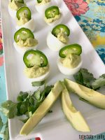 Spicy Avocado Deviled Eggs – a zesty twist on traditional deviled eggs!