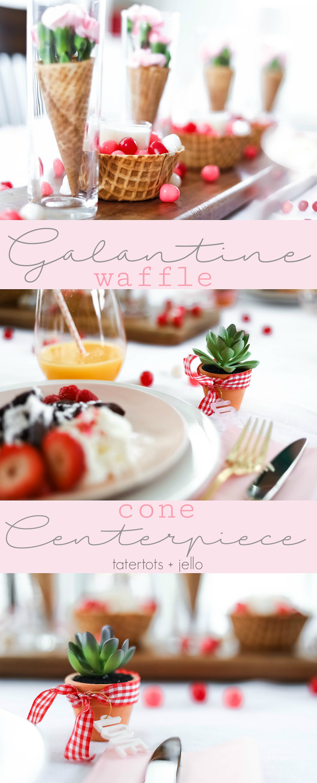 Galantine Waffle Cone Centerpiece idea - easy and perfect for spring, birthday and summer parties too! 