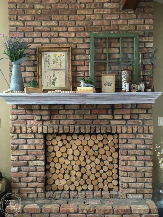 rustic spring mantel 