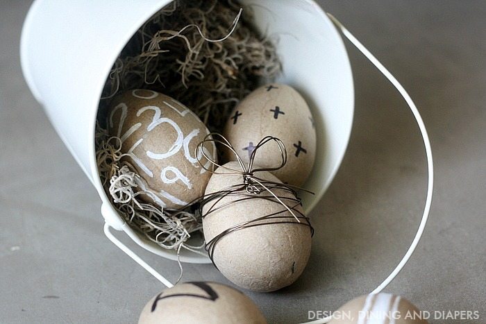 farmhouse neutral easter eggs 