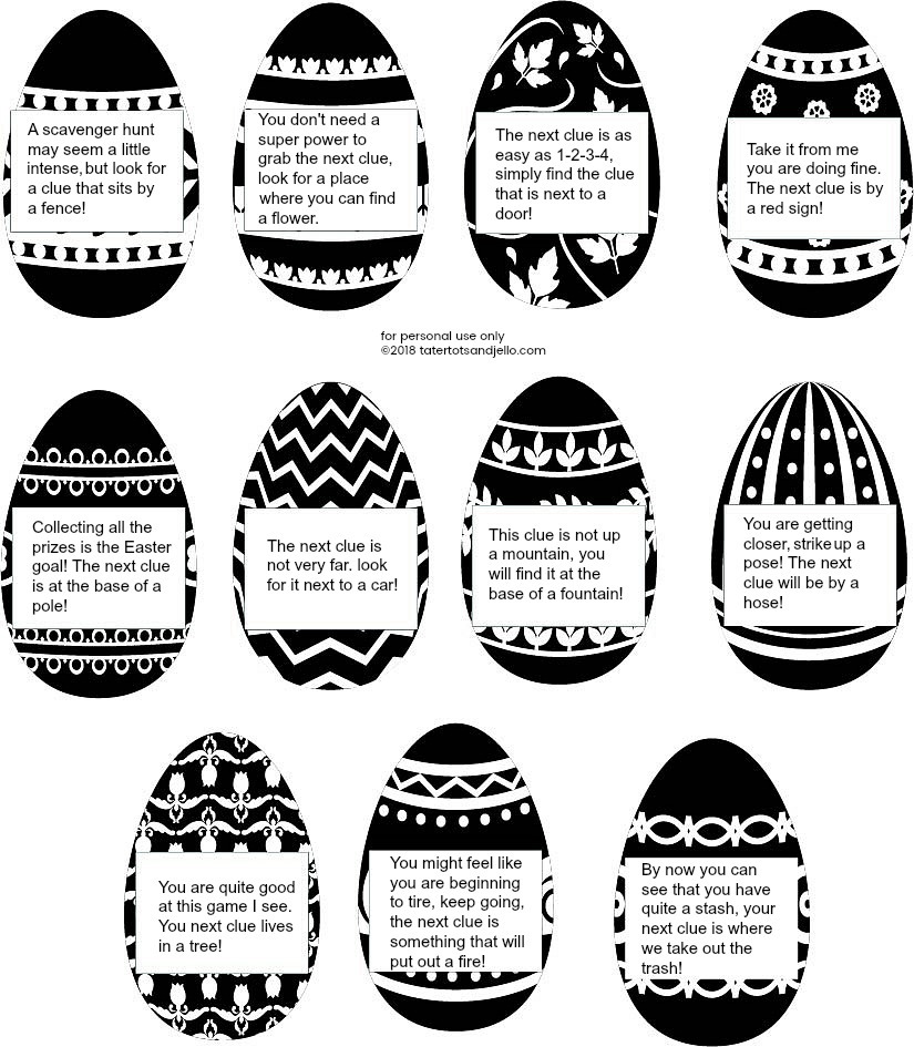 Free Printable Easter Egg Hunt Clues For Older Child