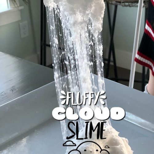 Fluffy Cloud Slime - a softer, fluffier slime that's so fun to make and play with for kids!