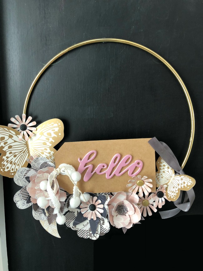 Modern Paper Flower Wreath - a beautiful gift idea or a striking wall hanging for your home! 