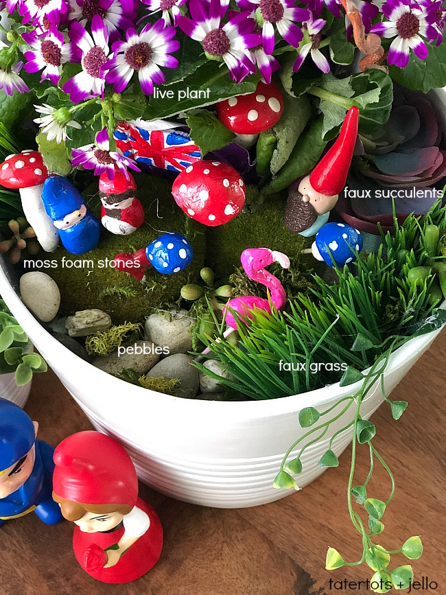 Kids Carft - Make a DIY Fairy Gnome Garden. Kids will love making figures out of clay and creating a whimsical garden!