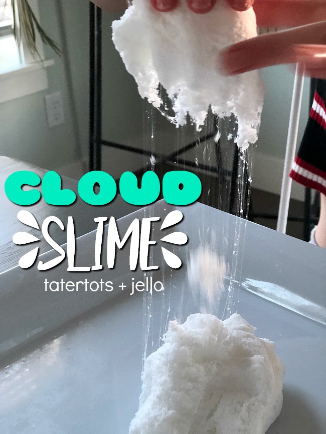 Fluffy Cloud Slime - a softer, fluffier slime that's so fun to make and play with for kids! 