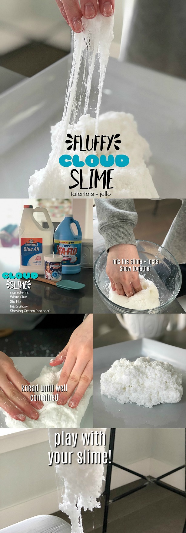 Fluffy Slime Recipe (non-sticky slime!) - Your Modern Family