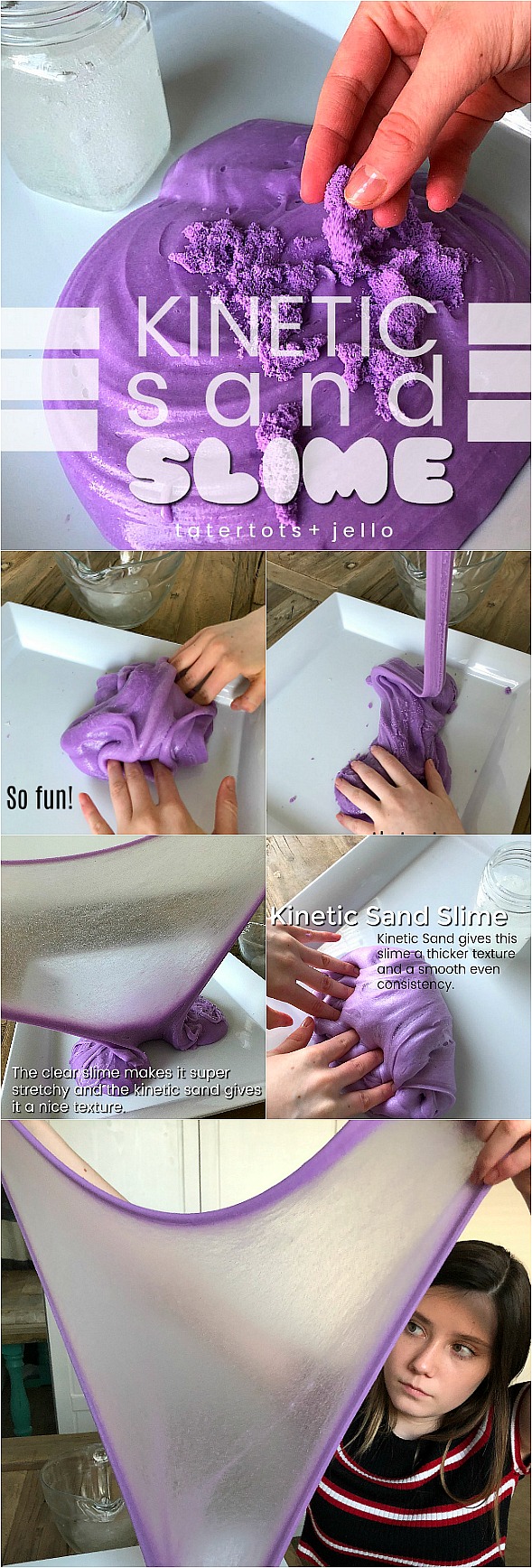 Kinetic Sand Slime - stretchy slime with a smooth sandy texture is so fun to play with! 