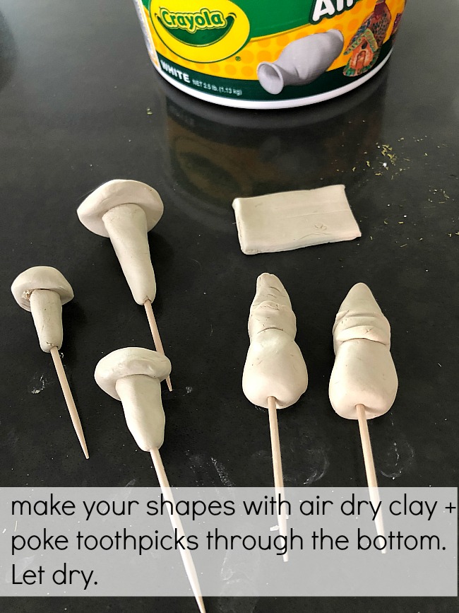Kids Carft - Make a DIY Fairy Gnome Garden. Kids will love making figures out of clay and creating a whimsical garden!