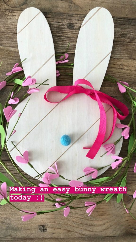 5-Minute Spring Bunny Wreath - an easy and inexpensive way to bring Spring into your home! 