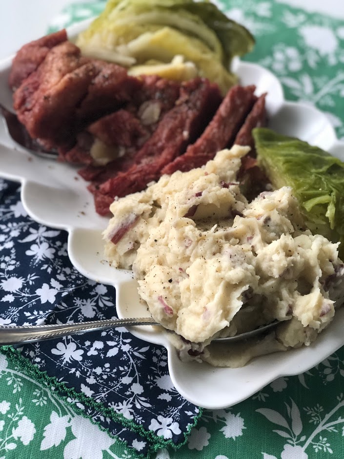 Corned Beef, Cabbage and Mashed Potatoes all in the Instant Pot - SO much faster and even more tender than cooking it in the oven! 