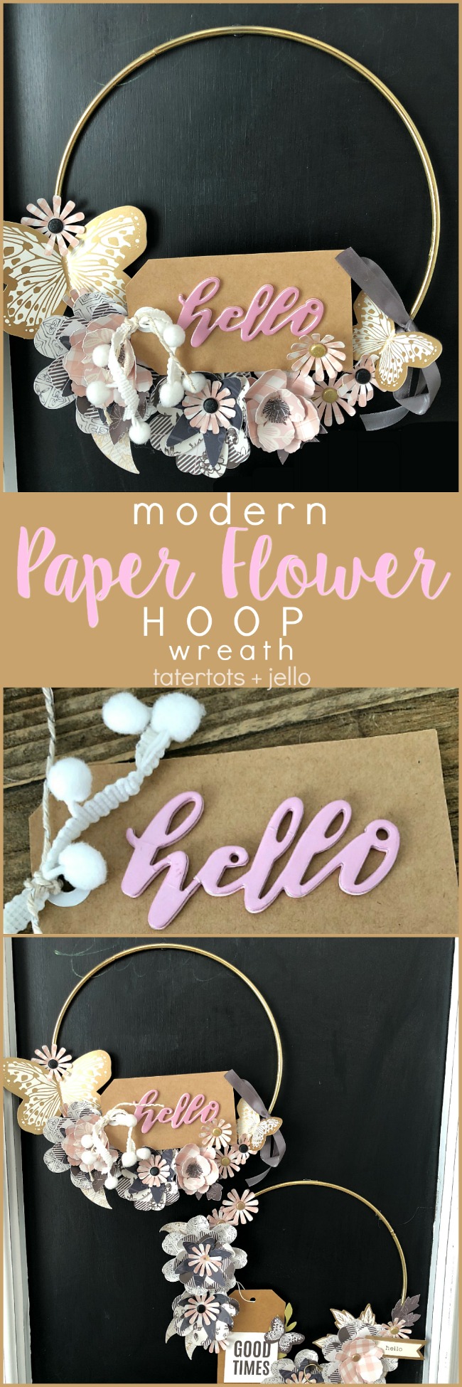 Modern Paper Flower Wreath - a beautiful gift idea or a striking wall hanging for your home!