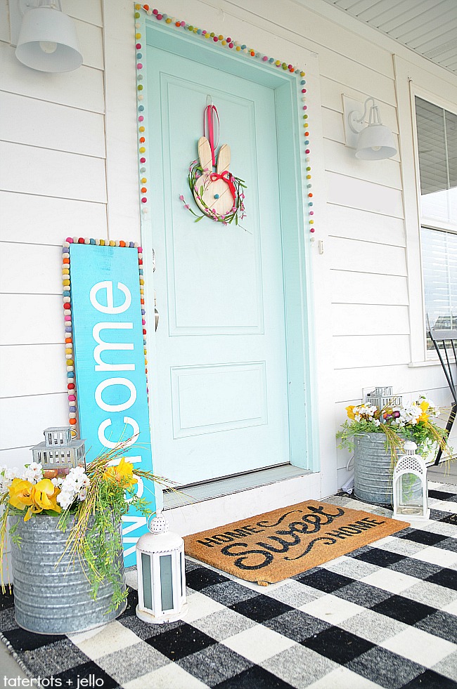 5-Minute Spring Bunny Wreath - an easy and inexpensive way to bring Spring into your home! 