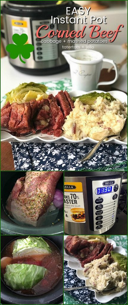 Corned Beef, Cabbage and Mashed Potatoes all in the Instant Pot - SO much faster and even more tender than cooking it in the oven! 