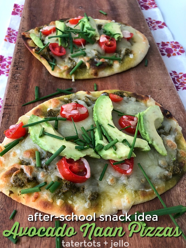 After School Snack Idea Avocado Naan Pizzas that kids love! 