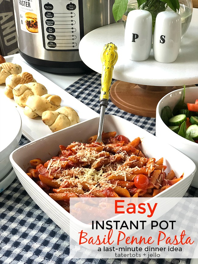 Instant Pot EASY Basil Penne Pasta Dinner