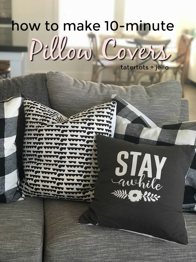 How to make 10 minute buffalo check pillow covers. So easy and fast!