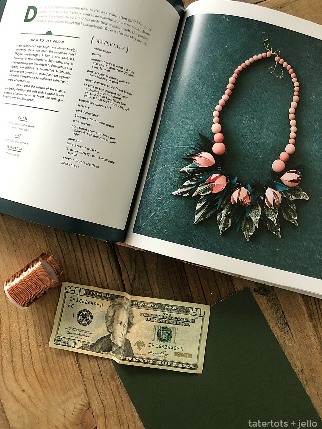 Make a Graduation Money Lei Necklace. Instead of giving money in an evelope for graduation, get creative and make a graduation lei necklace with paper leafs! After graduation the graduate can take the paper elements off and still have a cute wood necklace to wear and remember their special day! 