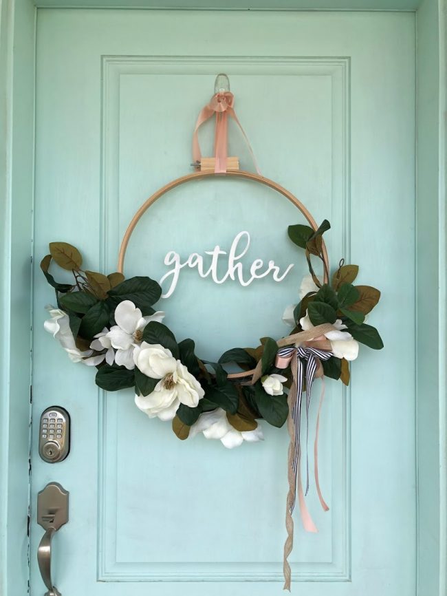 Metal Hoop Wreath, Floral Hoop Wreath Magnolia Wreath Hoop Wreath Magnolia Wreath For Front Door