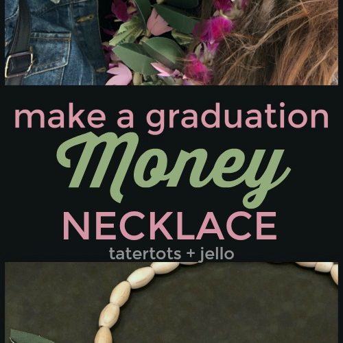 Make a Graduation Money Lei Necklace. Instead of giving money in an envelope for graduation, get creative and make a graduation lei necklace with MONEY leafs! After graduation the graduate can take the paper elements off and still have a cute wood necklace to wear and remember their special day! 