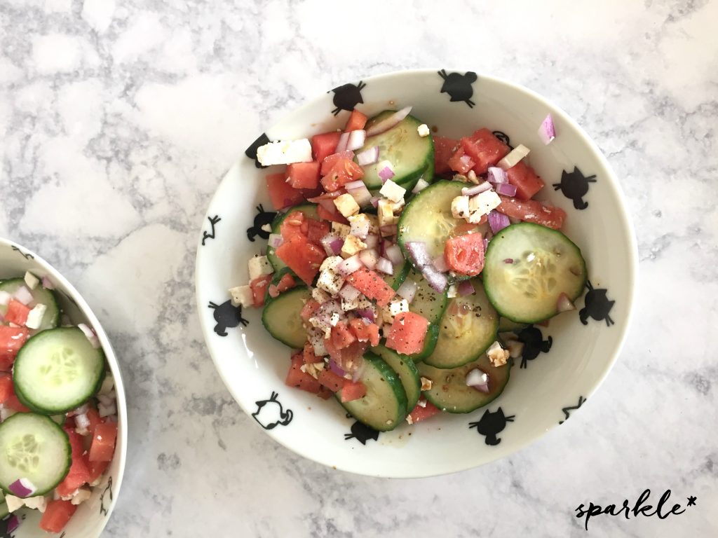 Watermelon and Cucumber Salad 