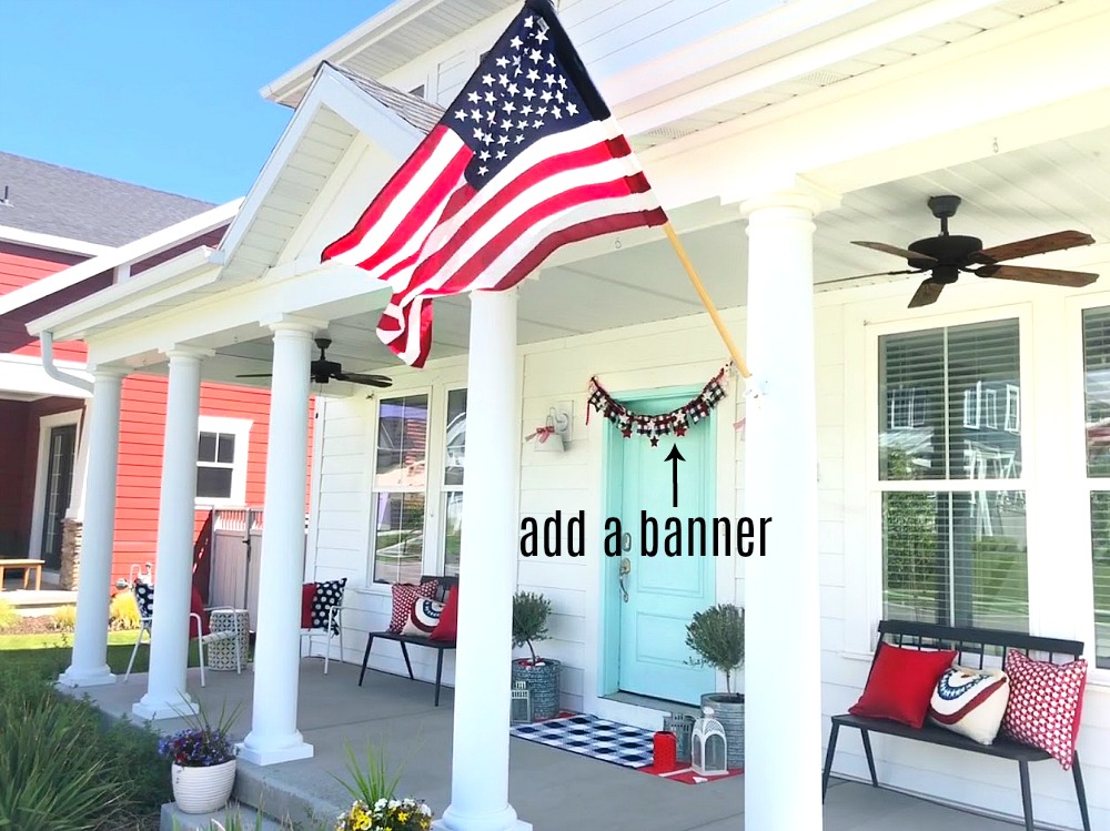 6 ways to decorate your porch for the Fourth of July! Celebrate the Fourth by adding some patriotic flair to the front of your home with these 6 easy ideas! 