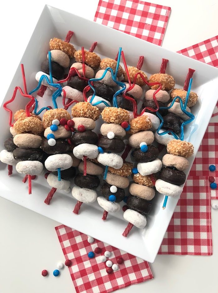 Fourth of July Mini Donut Skewers