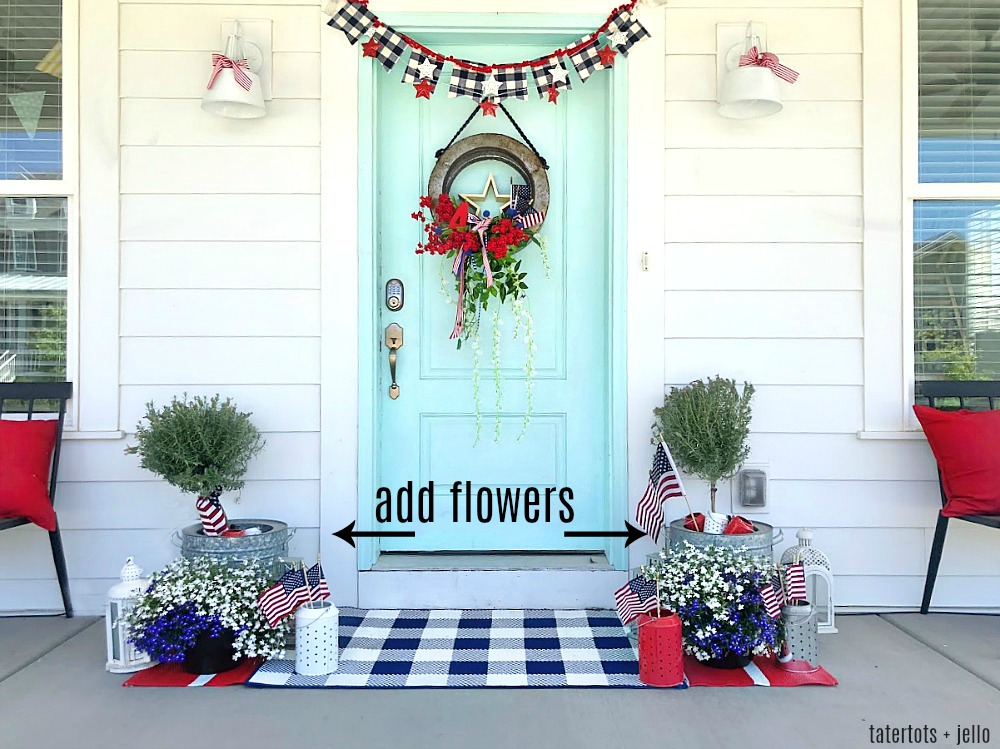 6 ways to decorate your porch for the Fourth of July! Celebrate the Fourth by adding some patriotic flair to the front of your home with these 6 easy ideas! 