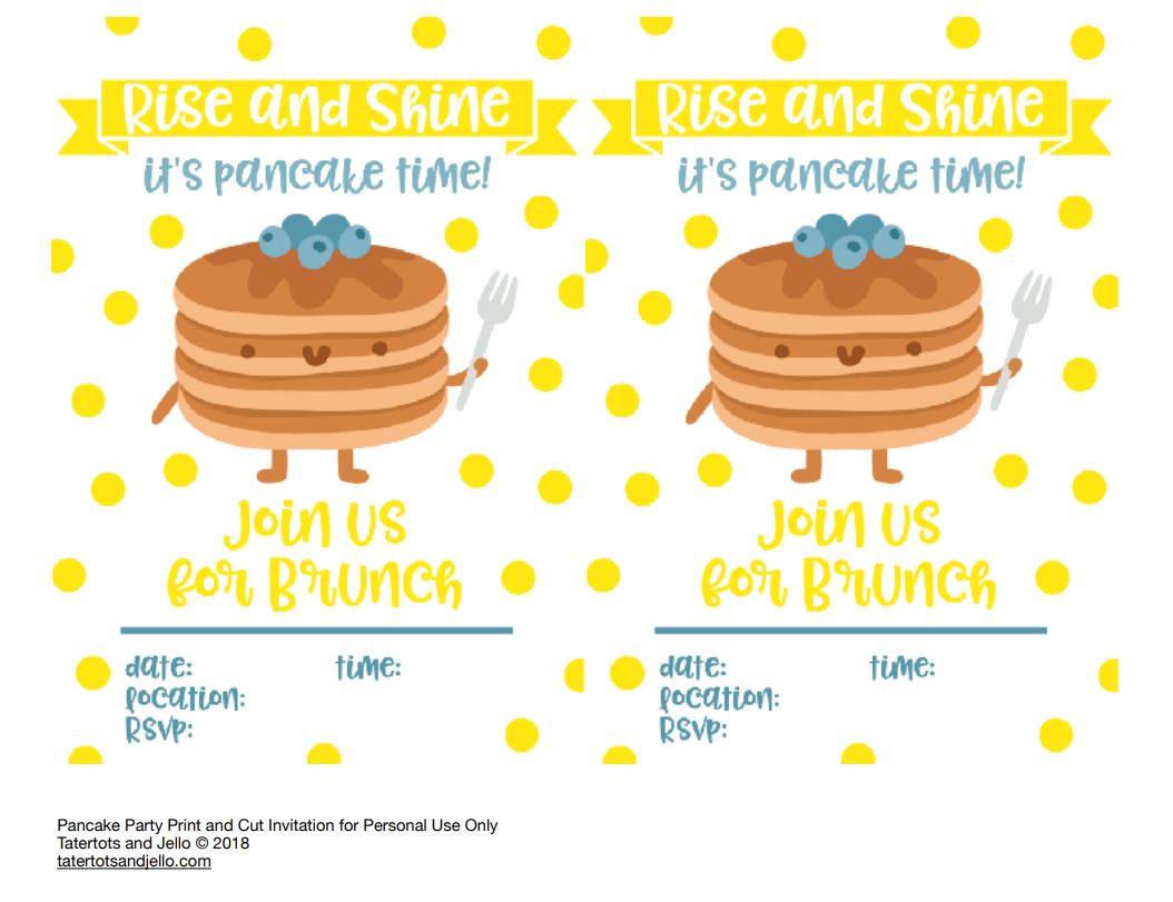 pancake party invitation image