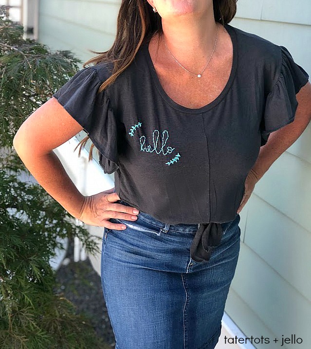Embroider special words or sayings on a shirt for a one-of-a-kind statement piece. You can embroider any type of clothing - tank tops, shirts, sweatshirts, even shorts or pants! Give it a try! 