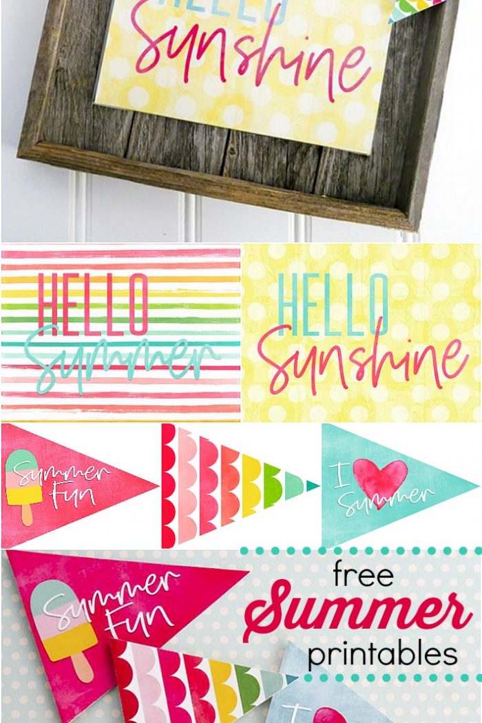 Hello Summer Free Printable Sign, Pennants and More!