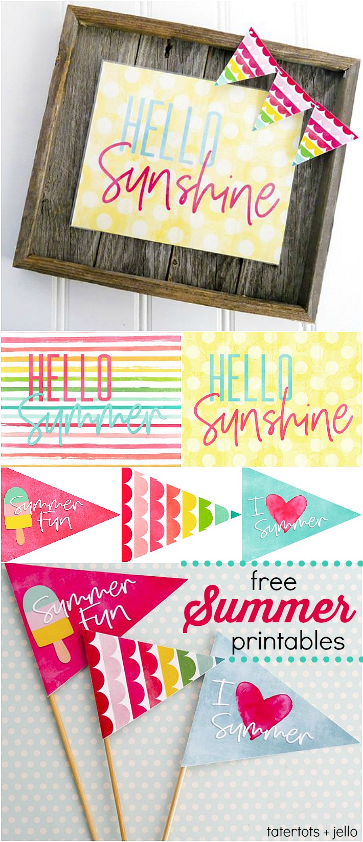 Free Printable Hello Summer Banners - MeganHStudio