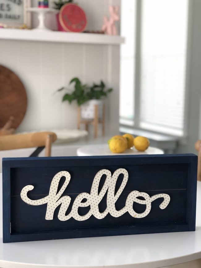 Brighten up your home with Hello Word Art. All you need is a frame, a word and some pretty paper! Hang it on a wall, put it on a shelf or mantel! 