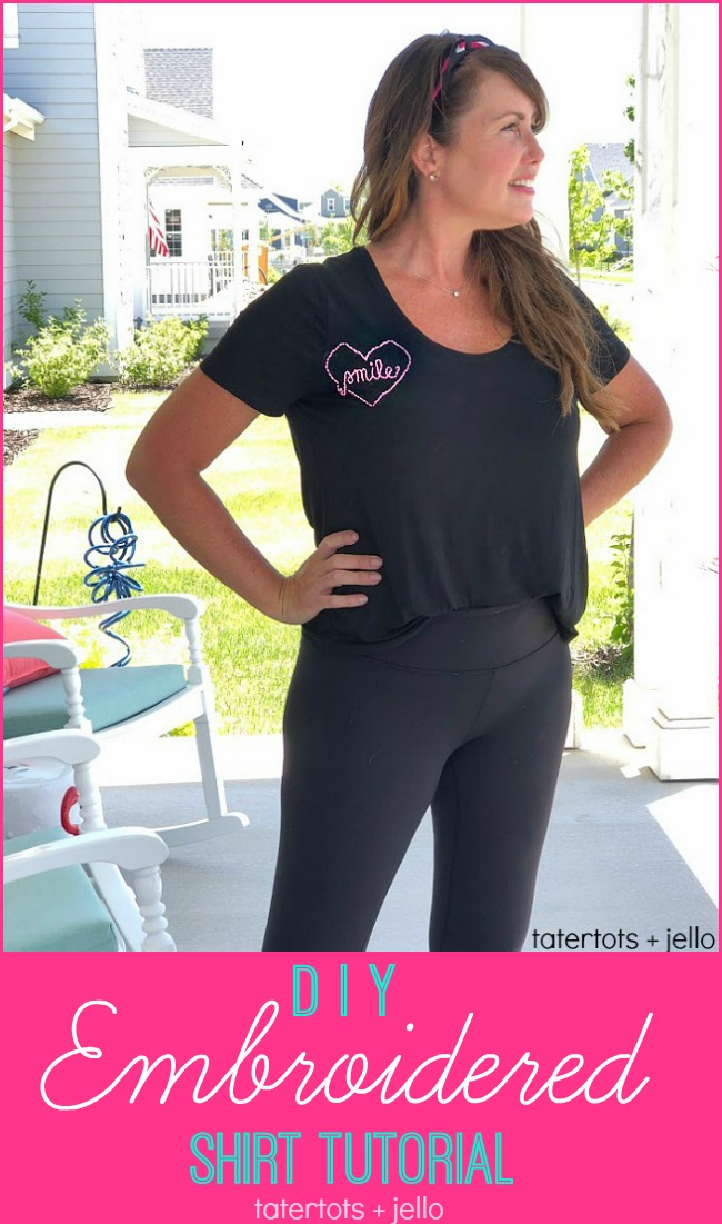 How to make DIY Embroidered Shirts! A fun teen or tween craft! Embroider special words or sayings on a shirt for a one-of-a-kind statement piece. You can embroider any type of clothing - tank tops, shirts, sweatshirts, even shorts or pants! Give it a try! 