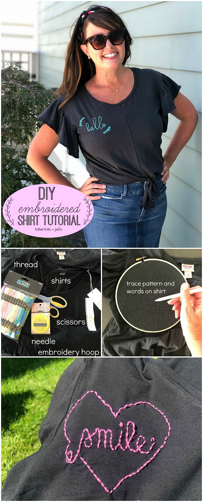 How to make DIY Embroidered Shirts! A fun teen or tween craft!