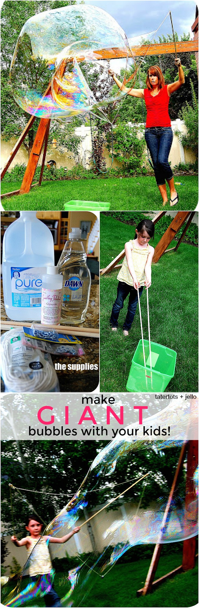 how to make giant bubbles with your kids this summer! 