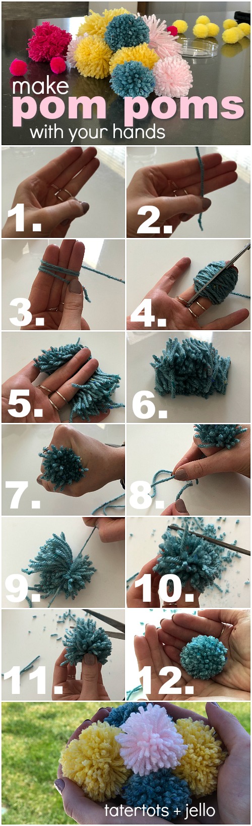 How to make beaded boho pom pom tassels. Make a tassel for a shelf, a doorknob, embellish a present or a picnic basket. You can make pom poms with yarn and your hands. A beaded boho tassel also makes a wonderful gift idea! 