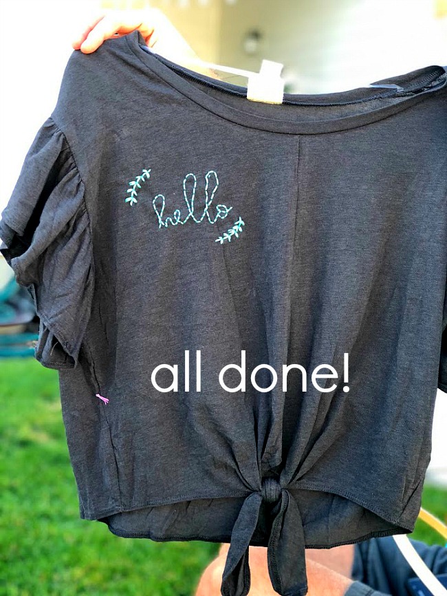 Embroider special words or sayings on a shirt for a one-of-a-kind statement piece. You can embroider any type of clothing - tank tops, shirts, sweatshirts, even shorts or pants! Give it a try! 